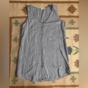 Gap Striped Sleeveless Button-Down Dress
